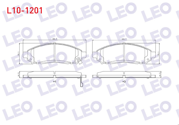 LEO L10-1201 | Fren Balata Ön Ikazlı Tel Delikli Nissan Navara (D40) 2.5 DCI 4Wd 2005-2015 / Nissan Pathfinder (R51) 2.5 DCI 2005 -