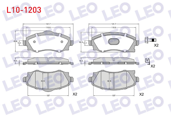 LEO L10-1203 | Fren Balata Ön Ikazlı Opel Corsa C 1.2İ 16V 2000-2006 / Corsa C 1.0 2000-2006 / Corsa C 1.2İ 2000-2006