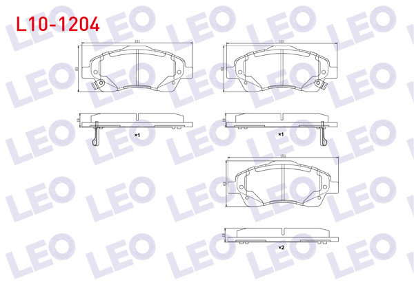 LEO L10-1204 | Fren Balata Ön Ikazlı Toyota Avensis (T25) 1.6 Vvt-I 2003-2008 / Toyota Avensis (T25) 1.8 2003-2008 / Toyota Avensis (T25) 2.0 D-4D 2003-2008