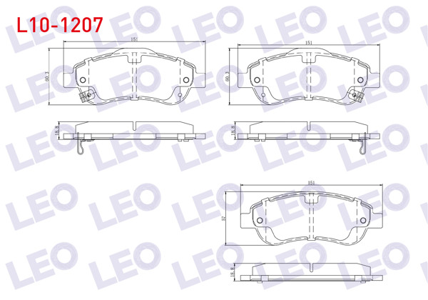 LEO L10-1207 | Fren Balata Ön Ikazlı Honda Cr-V III 2.0 I-Vtec 2006-2012 / Cr-V III 2.2İ Ctdı 2006-2012 / Cr-V IV 1.6İ Dtec 2012-2014 / Cr-V IV 2.0 2012-2014 / Cr-V IV 2.2İ 2012-2014