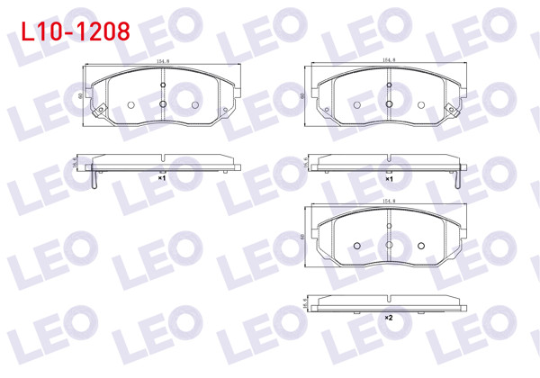 LEO L10-1208 | Fren Balata Ön Ikazlı Kia Sorento I (Jc) 2.4İ 2002-2009 / Kia Sorento I (Jc) 2.5 CRDI 2002-2009