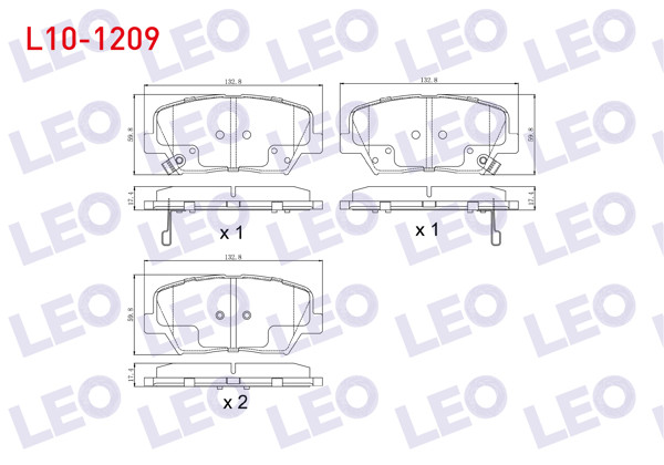 LEO L10-1209 | Fren Balata Ön Ikazlı Hyundai Elantra 1.6 D-Cvvt 2011-2015 / Kia Cerato 1.6 CRDI 2016-/ Kia Cerato 1.6 Mpı 2016 -