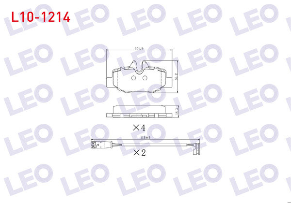 LEO L10-1214 | Fren Balata Arka Fişli Mercedes Vito (W639) 115 CDI 2003-2014 / Vito (W639) 110 CDI 2003-2014 / Viano (W639) 2.2 CDI 2003-2014 / Viano (W639) 2.0 CDI 2003-2014