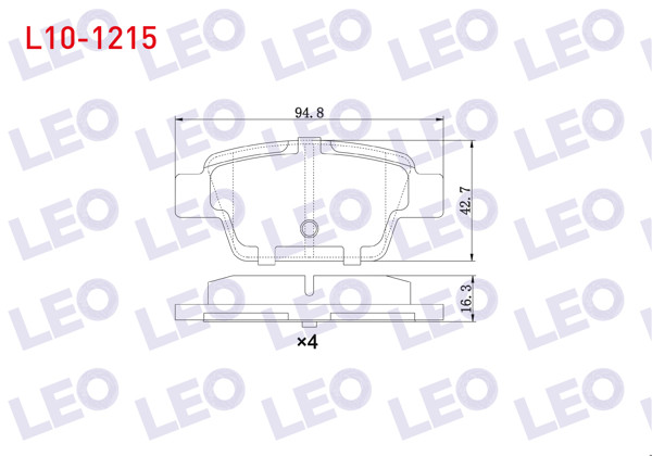 LEO L10-1215 | Fren Balata Arka Fiat Linea 1.4 T-Jet 2007-/ Bravo II (198) 1.6 Mjt 2006-/ Stilo 1.6 16V 2001-2010 / Bravo II 1.6 2006-/ Alfa Romeo Mıto 1.4 T 2008-/ Mıto (955) 1.6 JTD 2008-/