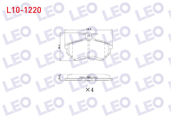 LEO L10-1220 | Fren Balata Ön VW Passat (3A2,35I) 1.8 1988-1997 / 2.0 1988-1997 / Golf III 1.9 TDI 1991-1999 / Caddy II 1.9 Sdı 1995-2004 / Seat Ibiza II 1.6İ 1993-2002 / 1.7 Sdı 1993-2002 / Toledo I 1.8 1991-1999 /