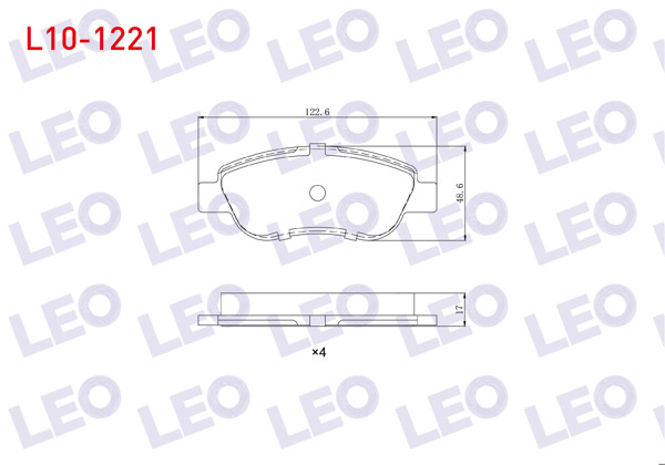 LEO L10-1221 | Fren Balata Ön Fiat Albea 1.2 2003-2005 / Fiat Palio 1.2 2003-2005