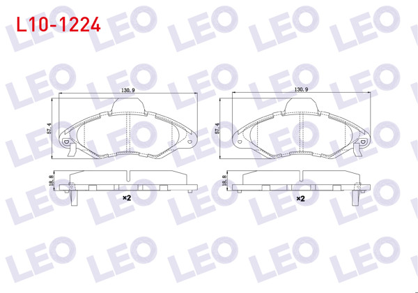 LEO L10-1224 | Fren Balata Ön Ikazlı Ford Escort VII 1.3 1995-1999 / Escort VII 1.4 1995-1999 / Escort VII 1.6 16V 1995-1999 / Escort VII 1.8İ 1995-1999