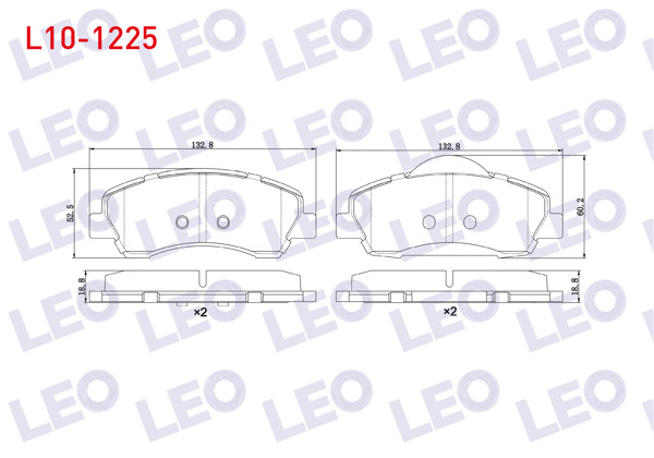 LEO L10-1225 | Fren Balata Ön Peugeot 301 1.2 VTI 2012-/ Citroen C-Elysee 1.2 VTI 2012 -