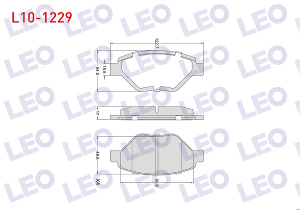 LEO L10-1229 | Fren Balata Ön Renault Megane II (Bm0 / 1,Cm0 / 1) 1.4İ 16V 18.30mm 2002-2008