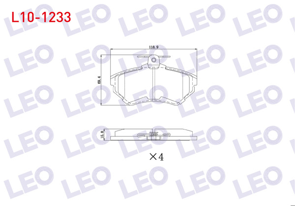 LEO L10-1233 | Fren Balata Ön VW Golf IV 1.8 1997-2005 / Golf III 1.6İ 1991-1999 / Golf III 1.4İ 1991-1999 / Passat 1.9 TDI 1988-1997 / Polo 1.4 1995-2001 / Cordoba 1.4 TDI 1999-2002 / Ibiza II (6K1) 1.9 TDI 1993-2002