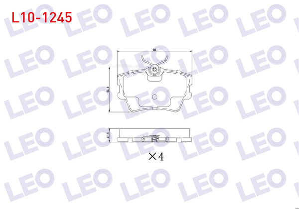 LEO L10-1245 | Fren Balata Arka Volkswagen Transporter IV (70Xb,70Xc,7Db,7Dw) 1.9 D 1990-2003 / Transporter IV (70Xb,70Xc,7Db,7Dw) 2.5 D 1990-2003