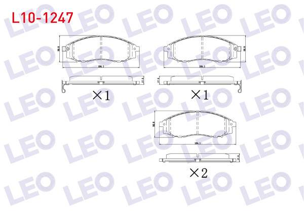 LEO L10-1247 | Fren Balata Ön Ikazlı Nissan Pick Up (D22) 2.5 Dı 4Wd 1998-/ Np300 Skystar 2.5 DCI 2008-/ Skystar 2.5 D 1998-2002 / Skystar 2.4İ 2002-2005