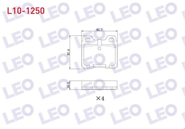 LEO L10-1250 | Fren Balata Arka Opel Vectra A 2.0 T 1988-1995 / Vectra A 2.0 1988-1995 / Astra F 1.8 1991-1998 / Astra F 2.0 1991-1998 / Astra F Classic 1.6İ 1998-2002 / Astra F Classic 1.4İ 1998-2002