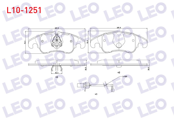 LEO L10-1251 | Fren Balata Ön Fişli A4 (8K2,B8) 2.0 TFSI 2007-2015 / 2.0 TDI 2007-2015 / A5 (8T3) 3.0 TDI 2007-2017 / 3.2 FSI 2007-2017 / A6 (4G2,C7) 2.0 TDI 2010-/ 2.0 TFSI 2010-/ Q5 (8R) 2.0 TDI 2008-/ 2.0 TFSI 2008 -