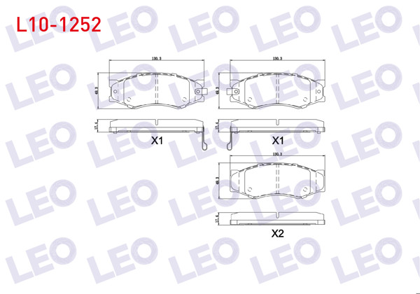 LEO L10-1252 | Fren Balata Ön Ikazlı Nissan Navara (D22) 2.5 DCI 1997-2004 / Pick Up (D21) 2.5 D 1985-1998 / Vanette (C22) 2.0 D 1983-1988 / Vanette (C22) 1.5 1983-1988
