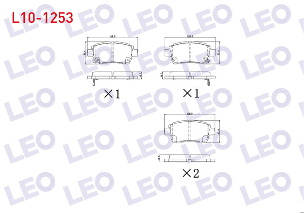 LEO L10-1253 | Fren Balata Ön Toyota Yaris (_Cp10) 1.3İ Ikazlı 16.50mm 1999-2005