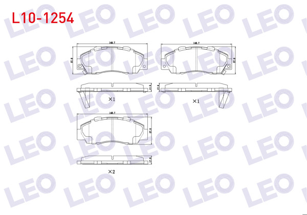 LEO L10-1254 | Fren Balata Ön Ikazlı Honda Accord IV-V-VI 1.6İ 2.0İ 16V 1990-1993-1997 / Accord VI 1.6İ 2.0İ Ls 1997-2003 / Hr-V (Gh) 1.6 1999-/ Cr-VI 2.0İ 16V 1995-2002 / Integra 2.0İ 16V 2001 -