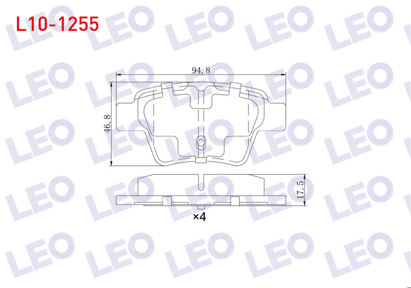 LEO L10-1255 | Fren Balata Arka Peugeot 307 1.6 90 Hp 2000-2007 / 307 1.6 HDI 90 Hp 2000-2007 / 207 1.4 HDI 2006-2012 / 207 1.6İ 16V 2006-2012 / Citroen C4 1.6 HDI 2004-2009 / C4 1.6 2004-2009