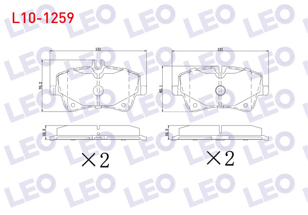 LEO L10-1259 | Fren Balata Ön Mercedes C Serisi (W203) C 200 CDI 2000-2006 / (W203) C 180 2000-2006 / (W203) C 200 2000-2006 / (W203) C 270 CDI 2000-2006 / (W203) C 220 CDI 2000-2006 / Slk (R171) 200 2004-2011 /