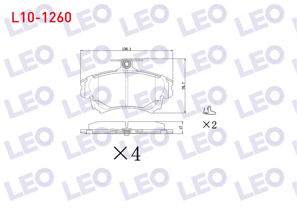 LEO L10-1260 | Fren Balata Ön Volvo S40 I 1.6İ 16V 1995-2003 / 1.8İ 16V 1995-2003 / 1.9 TD 1995-2003 / Mitsubishi Carisma 1.9 Dıd 1995-2006 / Colt VI 1.3 15 Jant 2002-2012 / Colt VI 1.5 15 Jant 2002-2012