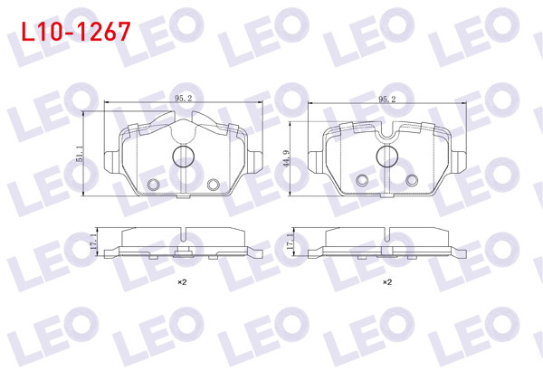 LEO L10-1267 | Fren Balata Arka BMW 1 Serisi (E87) 116 İ 2003-2012 / 118 İ 2003-2012 / 120 İ 2003-2012 / 1 Serisi (E81) 118 İ 2004-2012 / 3 Serisi (E90) 316 Ti 2005-2011 / 318 Cl 2005-2011 / 318 D 2005-2011
