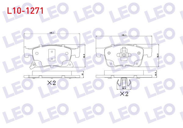 LEO L10-1271 | Fren Balata Ön Ikazlı Opel Astra K 1.6 CDTI 16 Jant 2015-/ Astra K 1.4İ Turbo 16 Jant 2015-/ Astra K 1.0İ Turbo 16 Jant 2015 -