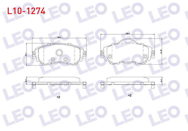 LEO L10-1274 | Fren Balata Ikazlı On Citroen C4 (B7) 1.4 18.50mm 2009 -