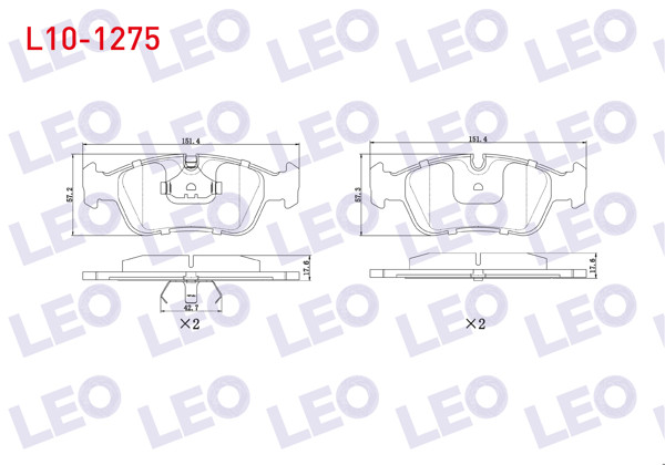 LEO L10-1275 | Fren Balata Ön BMW 3 Serisi (E36) 316 İ 17.50mm 1990-1998