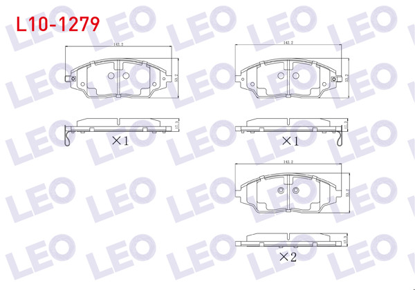 LEO L10-1279 | Fren Balata Ön Ikazlı Chevrolet Aveo (T300) 1.2 16V 2011-2014 / Aveo (T300) 1.4 16V 2011-2014