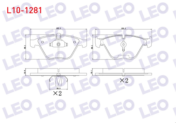 LEO L10-1281 | Fren Balata Ön BMW 3 Serisi (E90) 318 İ 2005-2011 / (E90) 320 İ 2005-2011 / (E90) 320 D 2005-2011 / (E90) 325 D 2005-2011