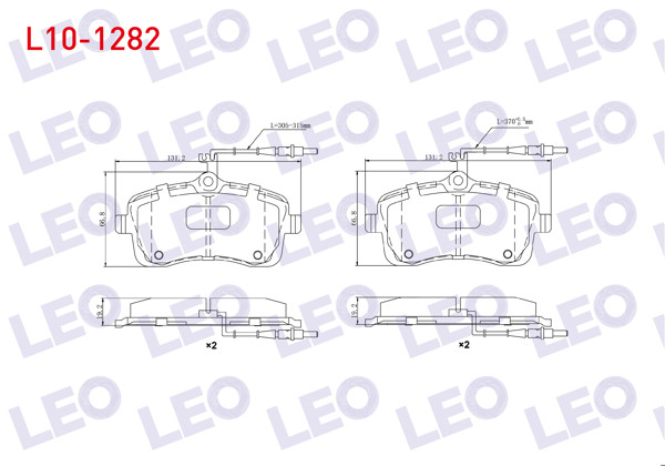 LEO L10-1282 | Fren Balata Ön Fişli Peugeot 407 (6D) 1.6 HDI 110 Hp 2004-2011 / Peugeot 407 (6D) 1.8İ 110 Hp 2004-2011