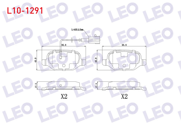 LEO L10-1291 | Fren Balata Arka Çift Fişli Fiat Linea (323) 1.6 Mjt 2010-/ Linea (323) 1.4 2010 -
