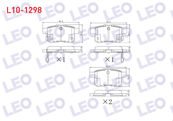 LEO L10-1298 | Fren Balata Arka Honda Accord VIII (Cu) 2.0 I-Vtec 2008-/ Accord VIII (Cu) 2.2 I- CDTI 2008 -