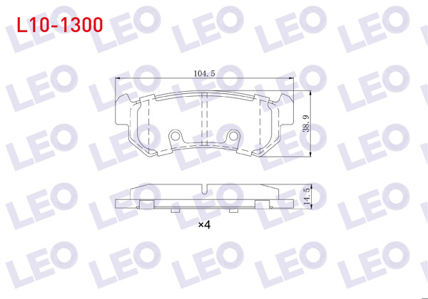 LEO L10-1300 | Fren Balata Arka Chevrolet Lacetti (J200) 1.4İ 16V 2006-2012 / Lacetti (J200) 1.6İ 2006-2012 / Daewoo Nubira (Klan) 1.6İ 2003-2005 / Nubira (Klan) 1.4İ 2003-2005 / Nubira (Klan) 1.8İ 2003-2005