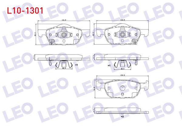 LEO L10-1301 | Fren Balata Ikazlı On Honda Accord VIII (Cu) 2.0 I-Vtec 17.80mm 2008 -