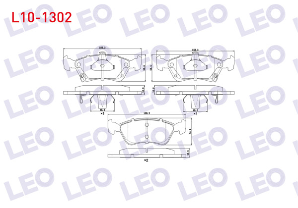 LEO L10-1302 | Fren Balata Ön Ikazlı Toyota Avensis (T22) 1.6İ 1997-2003 / Avensis (T22) 2.0İ 1997-2003 / Avensis (T22) 2.0 D-4D 1997-2003