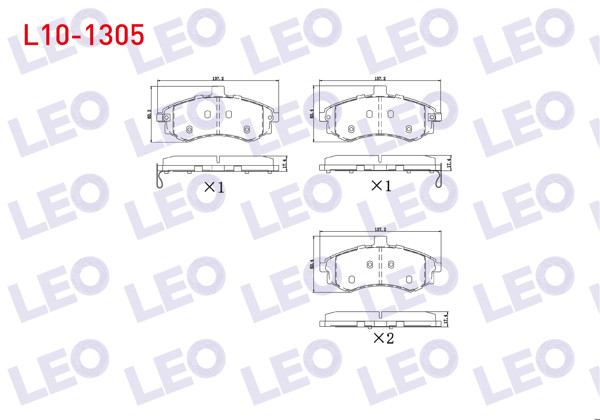 LEO L10-1305 | Fren Balata Ön Ikazlı Hyundai Elantra 1.6İ 2001-2007 / Matrix (Fc) 1.5 CRDI 2001-2010 / Matrix (Fc) 1.6 2001-2010 / Elantra 2.0 CRDI 2001-2007