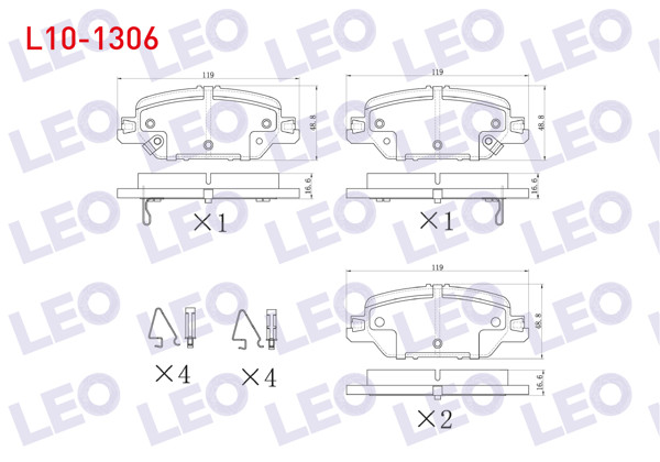 LEO L10-1306 | Fren Balata Ikazlı On Mercedes X Serisi (470) X 250 D 2017-/ Nissan Navara Np300 2015 -
