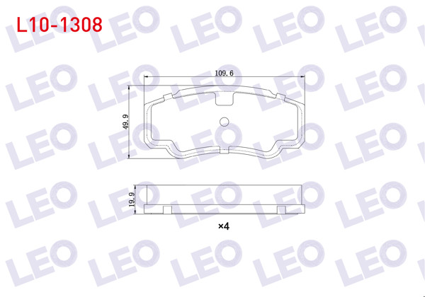 LEO L10-1308 | Fren Balata Arka Fiat Ducato (244) 2.8 TDI 2002-2006 / Ducato 2.3 JTD 2002-2006 / Ducato 2.8 D 2002-2006 / Peugeot Boxer II 2.0 HDI 2002-2006 / Citroen Jumper II 2.8 HDI 2002-2006