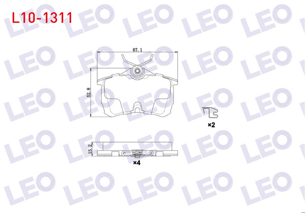 LEO L10-1311 | Fren Balata Arka Honda Accord VII (Cl) 1.6İ 16V 2003-2008 / Accord VII (Cl) 2.0 16V 2003-2008
