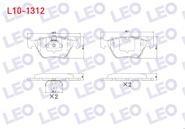 LEO L10-1312 | Fren Balata Ön BMW 5 Serisi (E39) 525 D 1995-2003 / (E39) 520 İ 1995-2003 / (E39) 523 İ 1995-2003