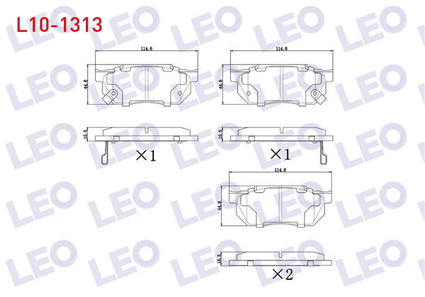 LEO L10-1313 | Fren Balata Ön Ikazlı Honda Civic V 1.3 1992-1995 / Integra (Da) 1.8İ 16V 1985-1993 / Integra (Da) 1.6 1985-1993 / Prelude II 1.8 1983-1987