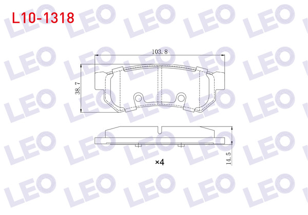 LEO L10-1318 | Fren Balata Arka Chevrolet Lacetti (J200) 1.6İ 2006-2012 / Chevrolet Lacetti (J200) 1.4İ 16V 2006-2012