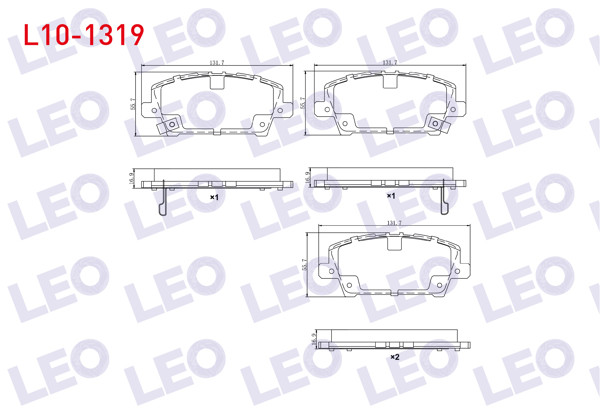 LEO L10-1319 | Fren Balata Ön Ikazlı Honda Civic VIII 1.4 2005-2012 / Civic VIII 1.8 2005-2012 / Civic VII 1.8 I-Vtec 2000-2006 / Civic VII 2.0 I-Vtec 2000-2006