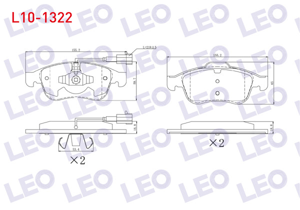 LEO L10-1322 | Fren Balata Ön Çift Fişli Alfa Romeo Giulietta (940) 1.4 Tb 2010-/ Giulietta (940) 1.6 JTD 2010 -