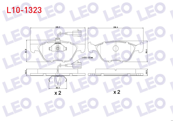 LEO L10-1323 | Fren Balata Ön Fişli Fiat Marea (185) 2.0İ 150 Hp 1996-2007 / Bravo (182) 2.0İ 20V Hgt 1995-2004 / Alfa Romeo 156 (932) 1.9 JTD 1997-2005 / 147 (937) 1.6 2001-2010 / 147 (937) 1.9 JTD 2001-2010