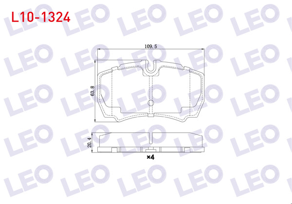LEO L10-1324 | Fren Balata Arka Ford Transit (V347) 2.4 TDCI 2006-2014 / 3.2 TDCI 2006-2014 / Iveco Daily III 2.8İ 1999-2006 / Daily IV 2.3İ 2006-2011 / Daily V 2.3İ 2011-2014 / Daily V 3.0 2011-2014