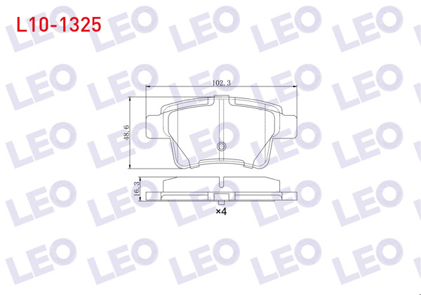 LEO L10-1325 | Fren Balata Arka Citroen C4 Picasso (Ud) 1.6 HDI 2006-2013 / Citroen C4 Grand Picasso (Ua) 1.6 HDI 110 Hp 2006 -