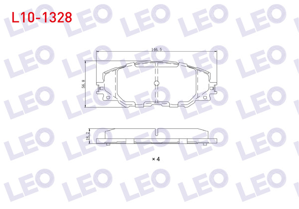 LEO L10-1328 | Fren Balata Ön Toyota Rav4 III (Aca3_, Ace_, Ala3_, Gsa3_, Zsa3_) 2.0 Vvt-I 2005-2012 / Rav4 III 2.2 D 2005-2012 / Rav4 III 2.2 D-4D 2005-2012