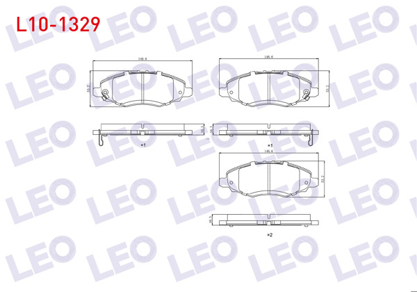 LEO L10-1329 | Fren Balata Ön Ikazlı Toyota Hı-Lux Pick Up 2.5 D 2005-2011 / Hı-Lux Pick Up 2.5 D-4D 2005-2011